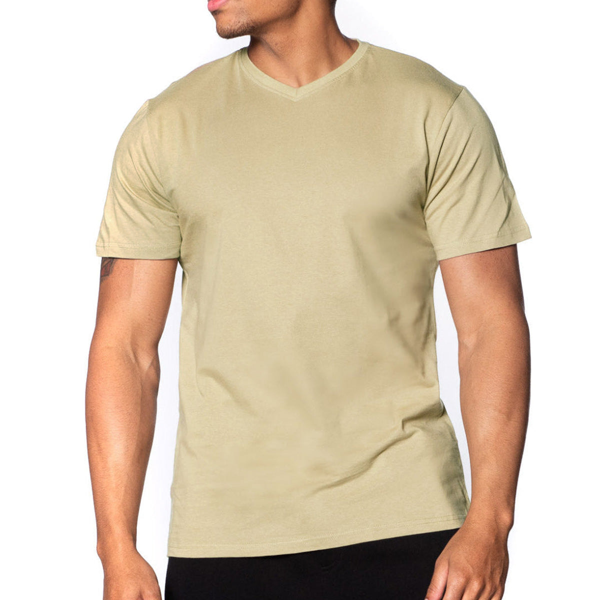 6 Pack Fitted V-Neck T-Shirt – Natural & Brown Only