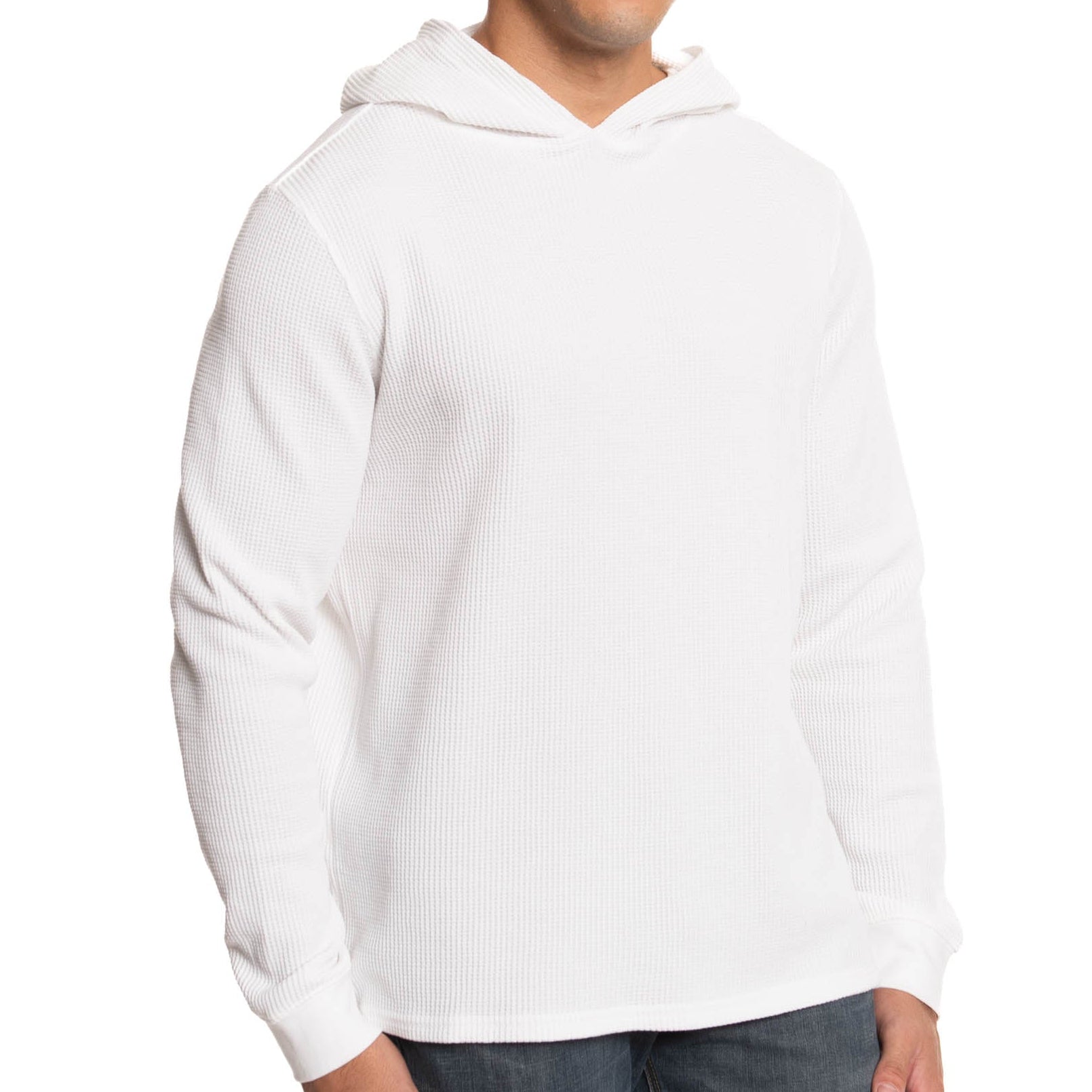 Waffle Knit Pullover Hoodie