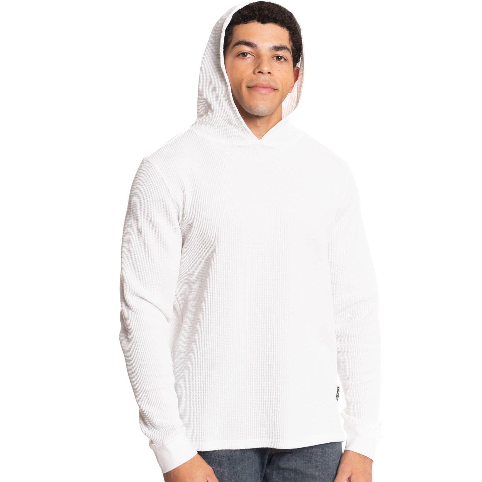 Waffle Knit Pullover Hoodie