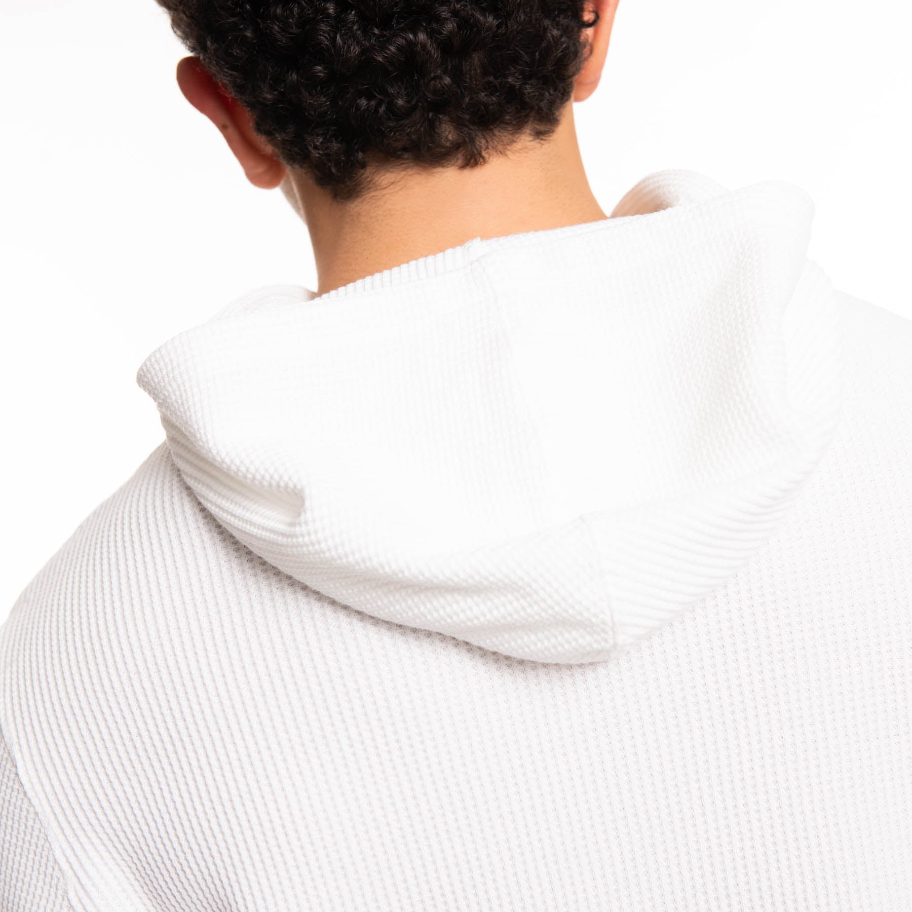 Waffle Knit Pullover Hoodie