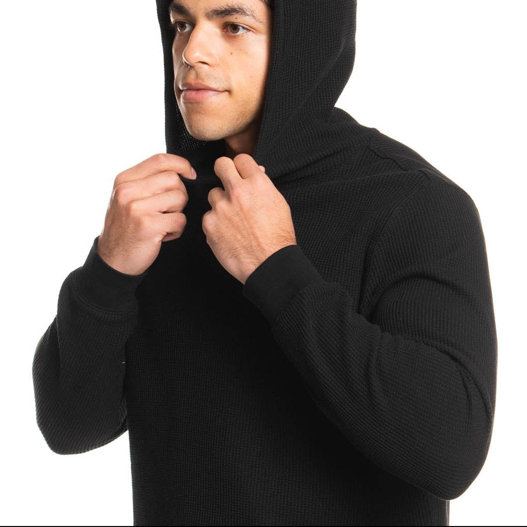 Waffle Knit Pullover Hoodie