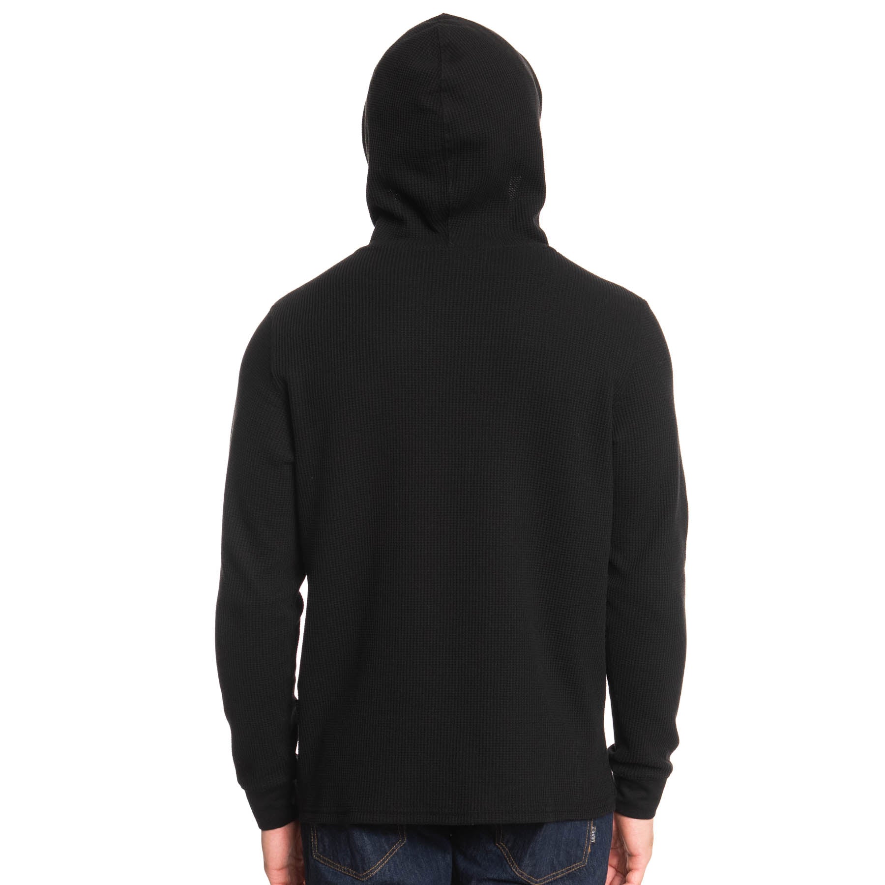 Waffle Knit Pullover Hoodie