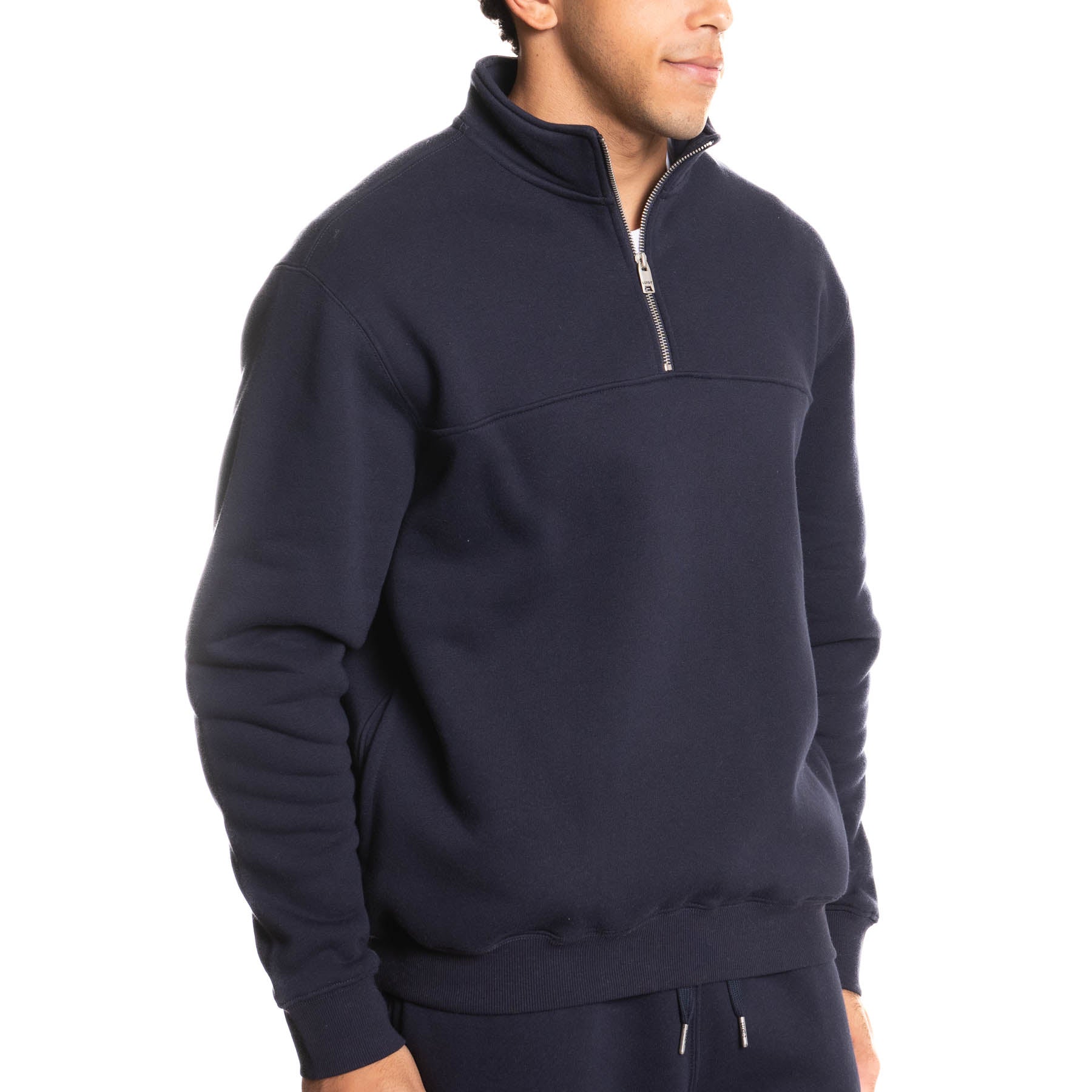 1/4 Zip Mock Neck Fleece Pullover