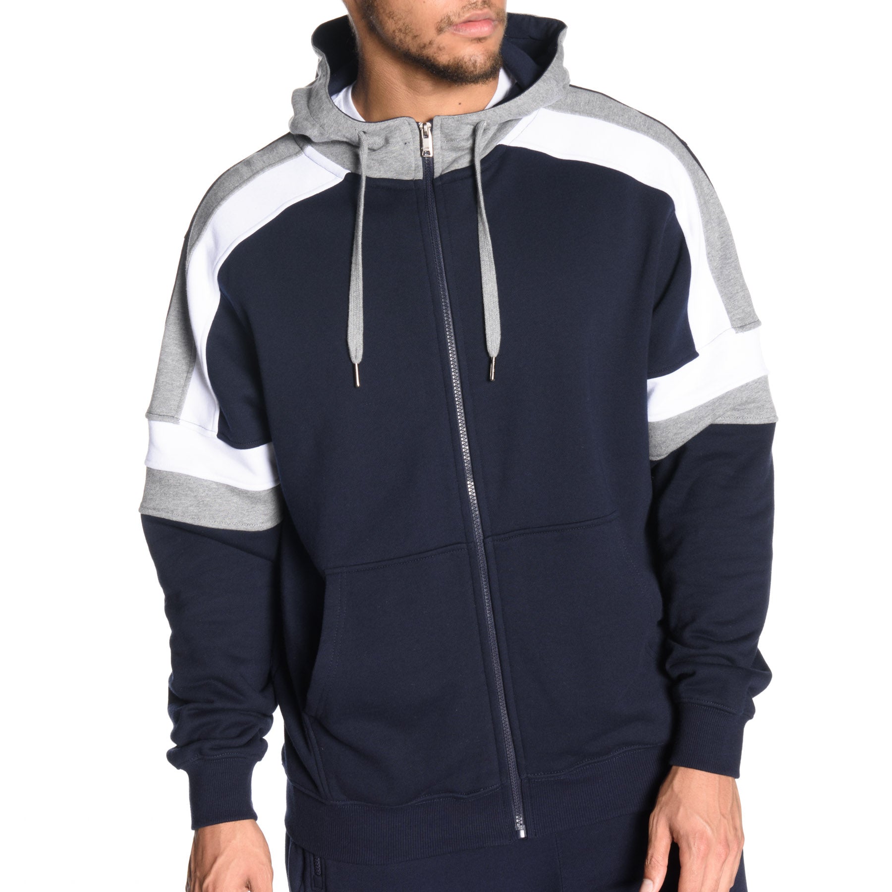 Tri Color Full Zip Hoodie