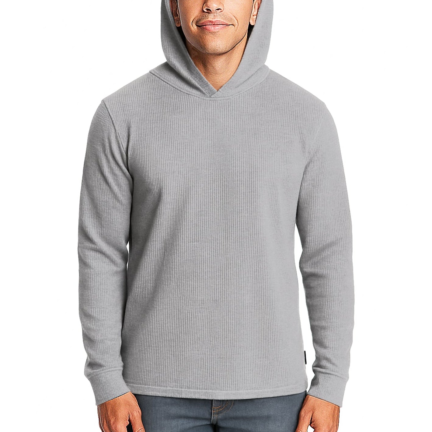 Waffle Knit Pullover Hoodie