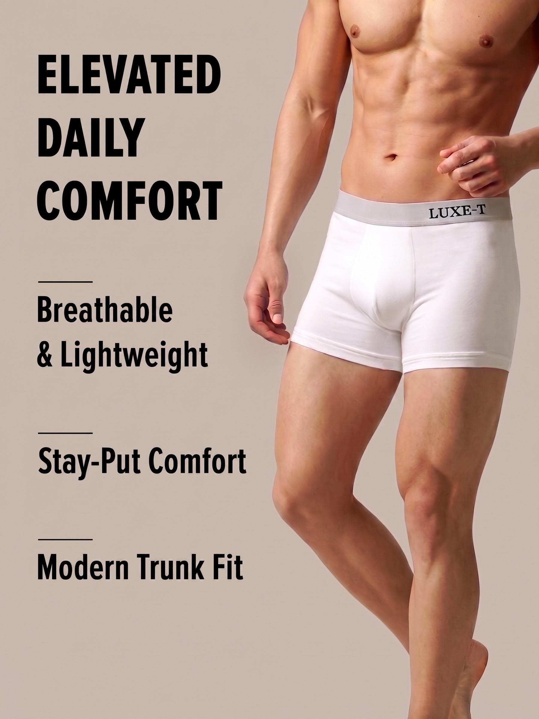 Premium Cotton Stretch Trunk Boxer Briefs
