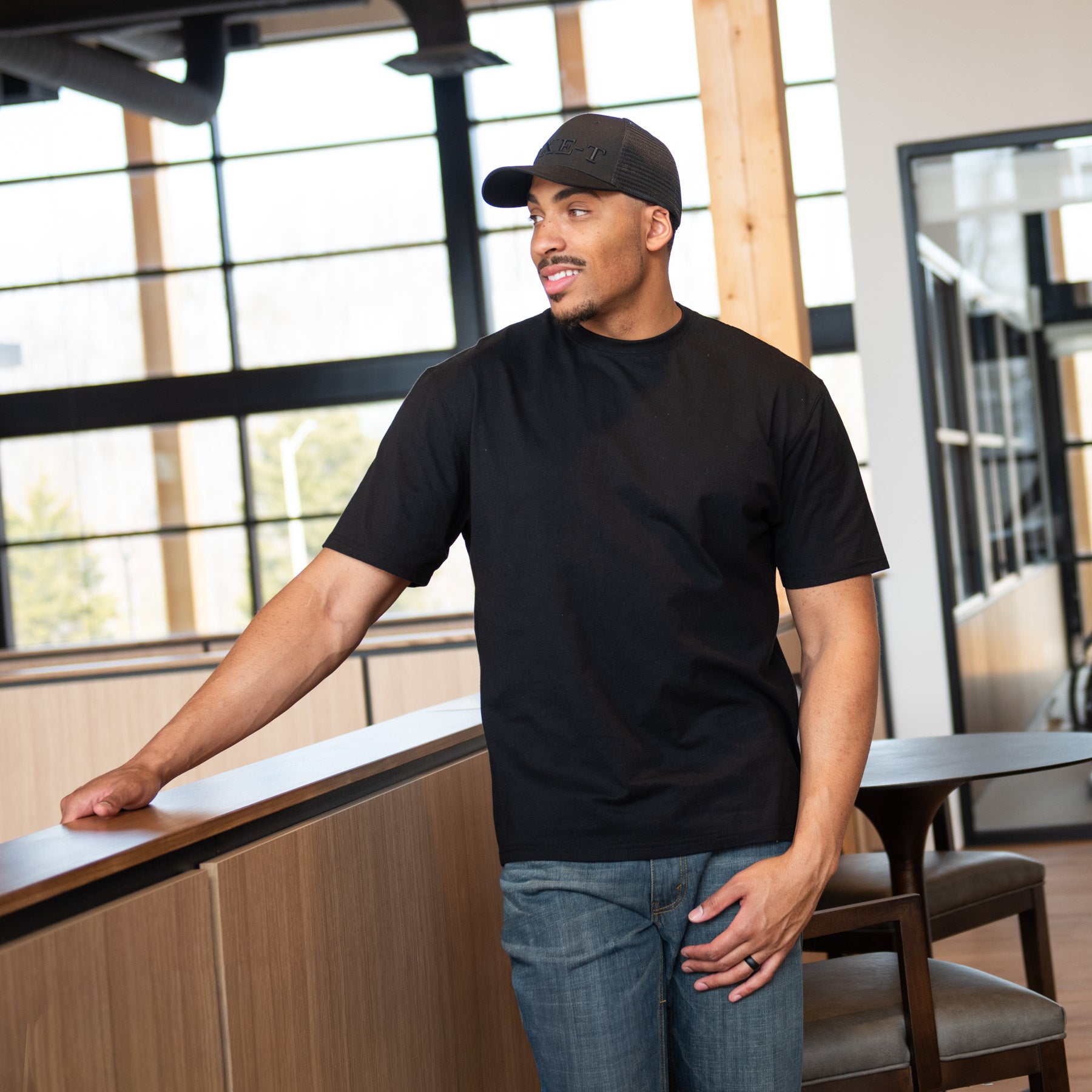 Luxe-T Black Trucker Hat