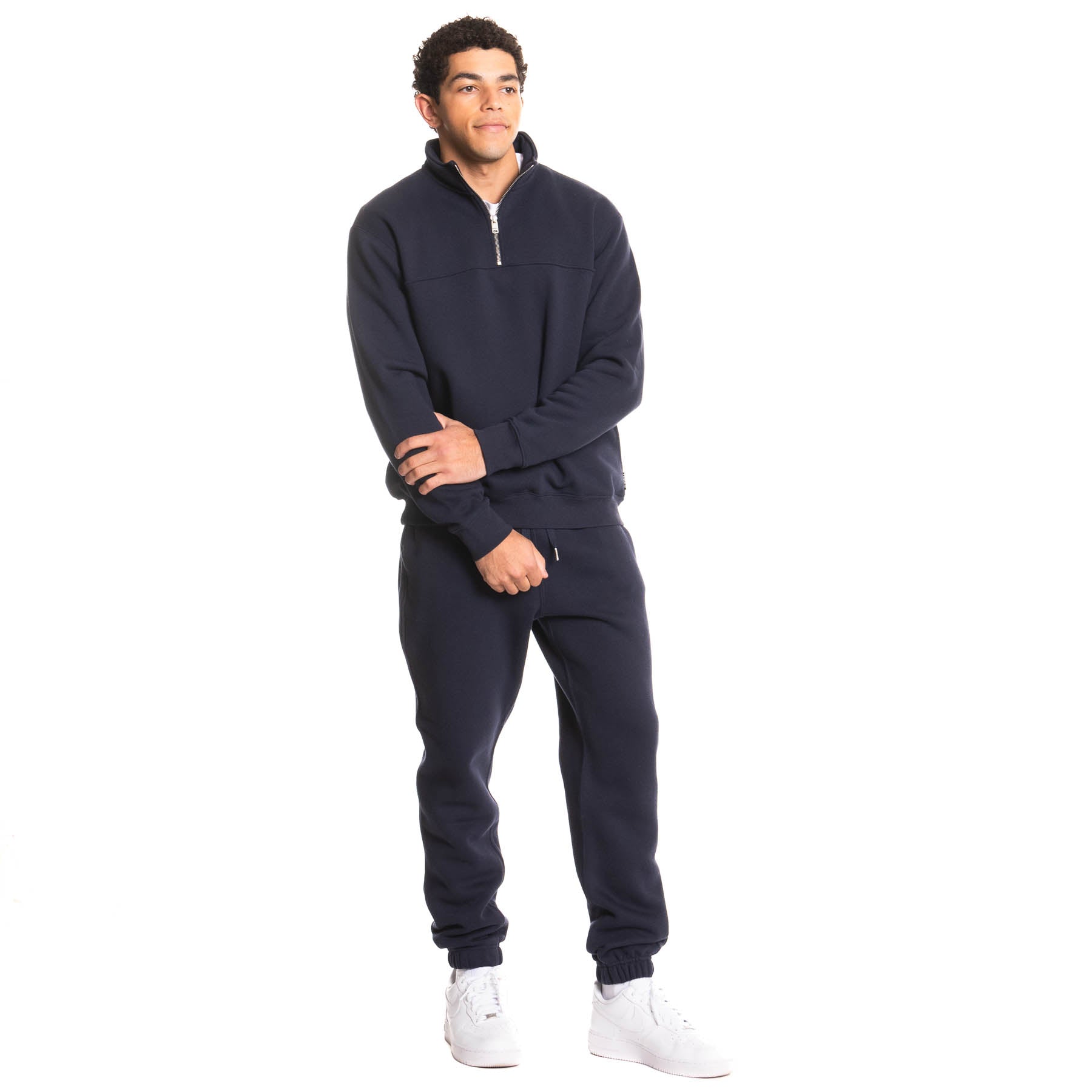 1/4 Zip Mock Neck Fleece Pullover