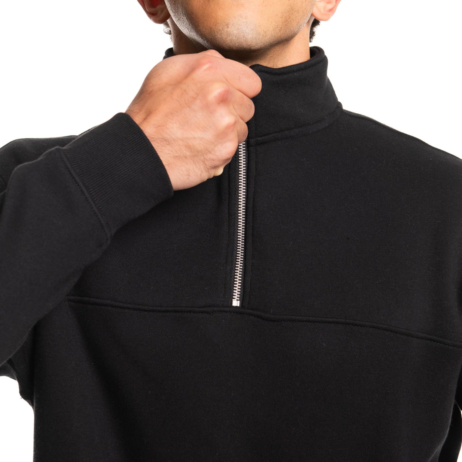 1/4 Zip Mock Neck Fleece Pullover
