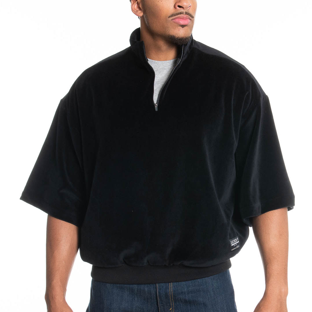 Velour 1/4 Zip SS Pullover