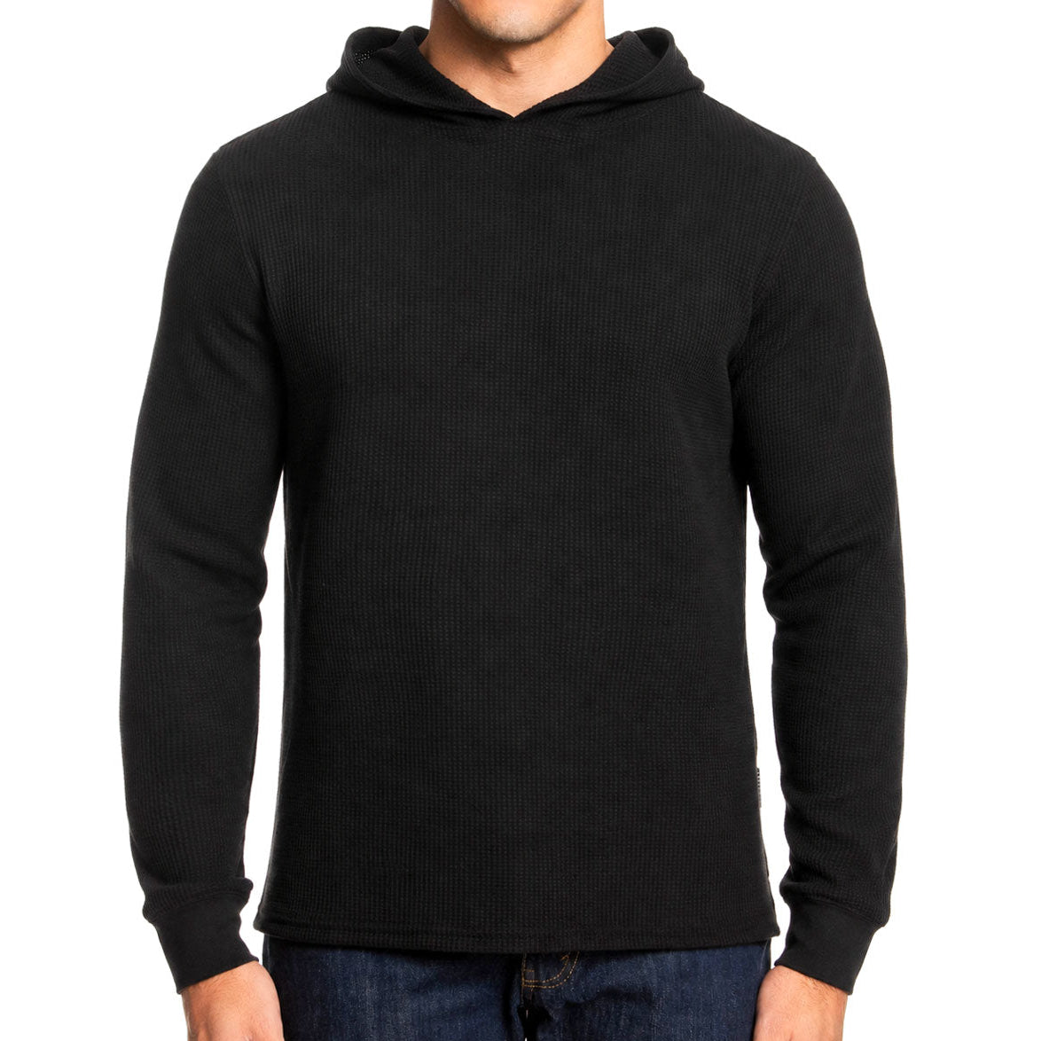 Waffle Knit Pullover Hoodie