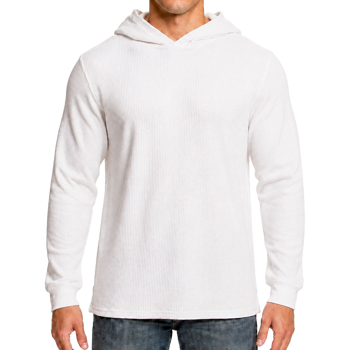 Waffle Knit Pullover Hoodie