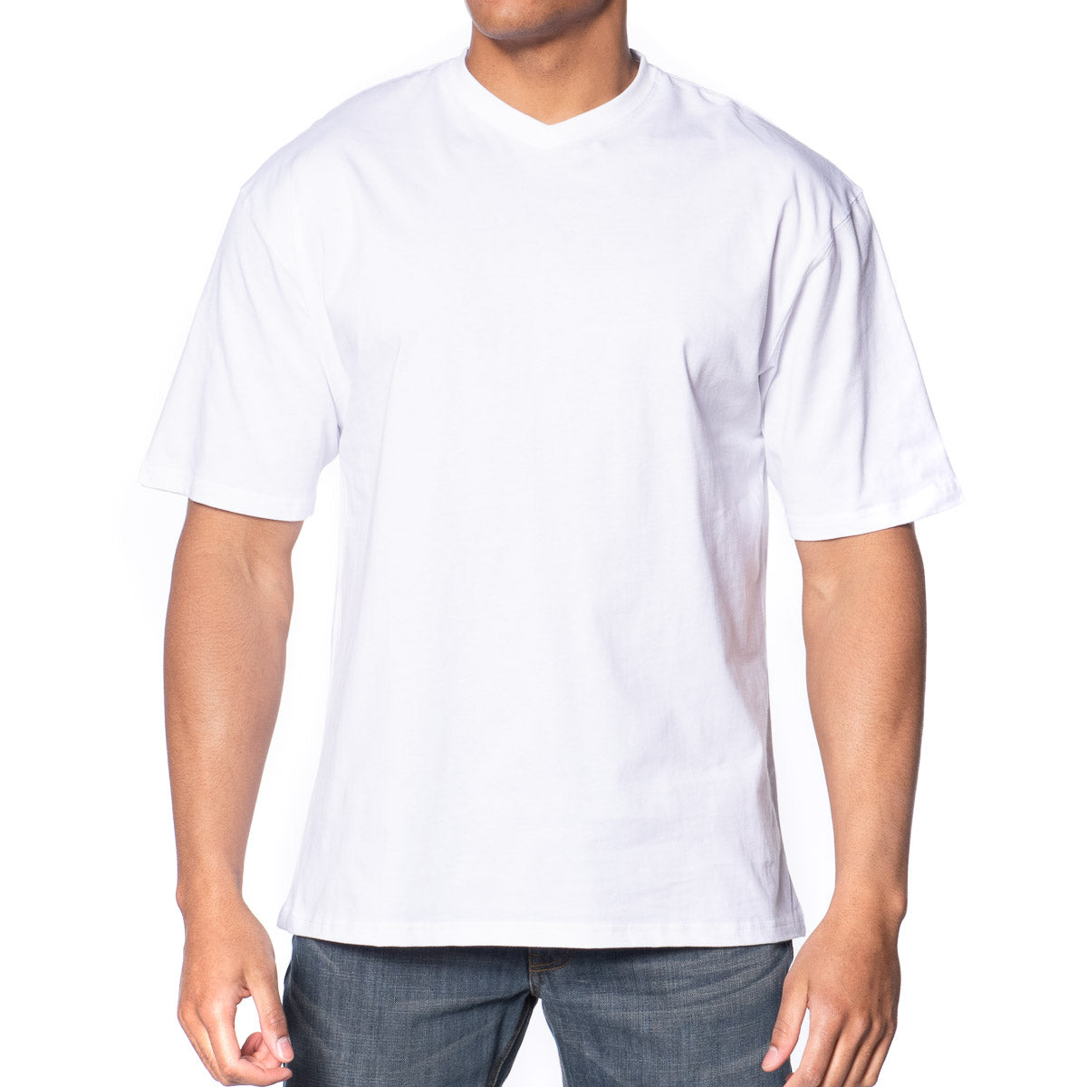 Men's 100% Combed Cotton Basic Classic Fit Vee Neck T-Shirt β Luxe-T