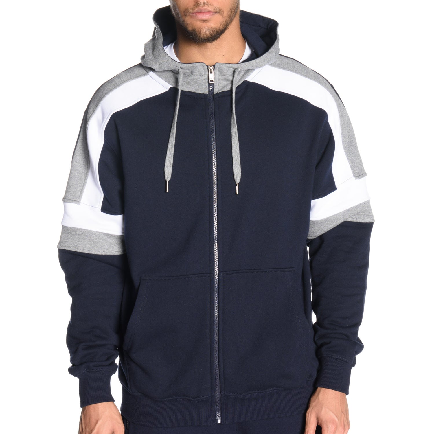 Tri Color Full Zip Hoodie
