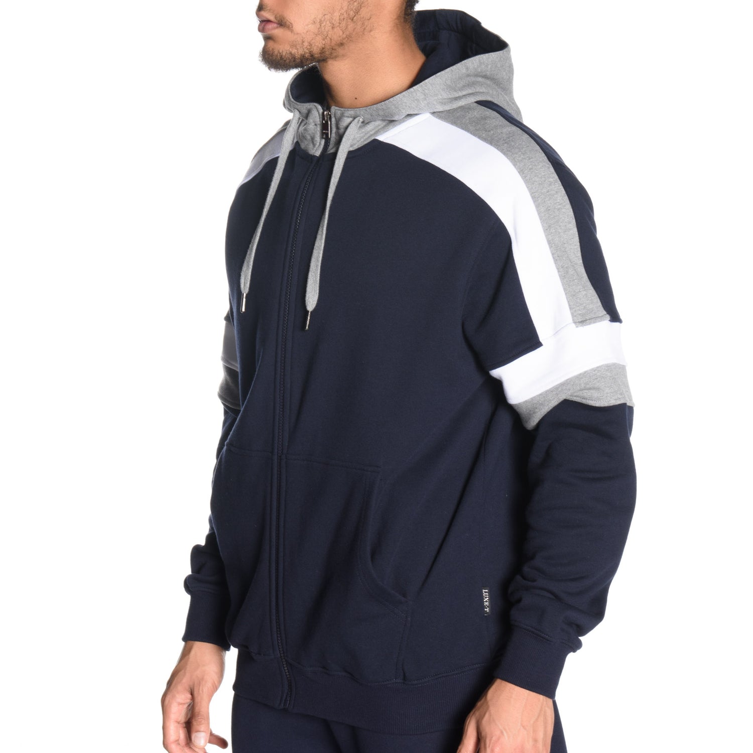 Tri Color Full Zip Hoodie