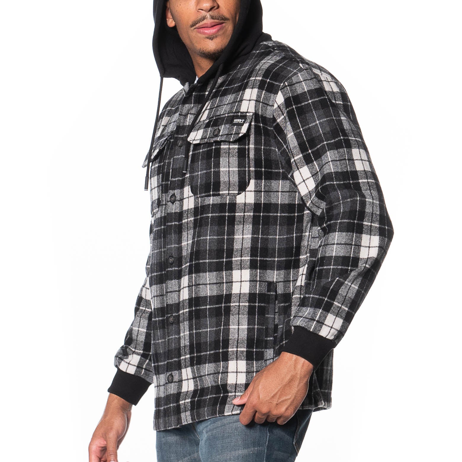 Plaid Wool Hooded Jacket