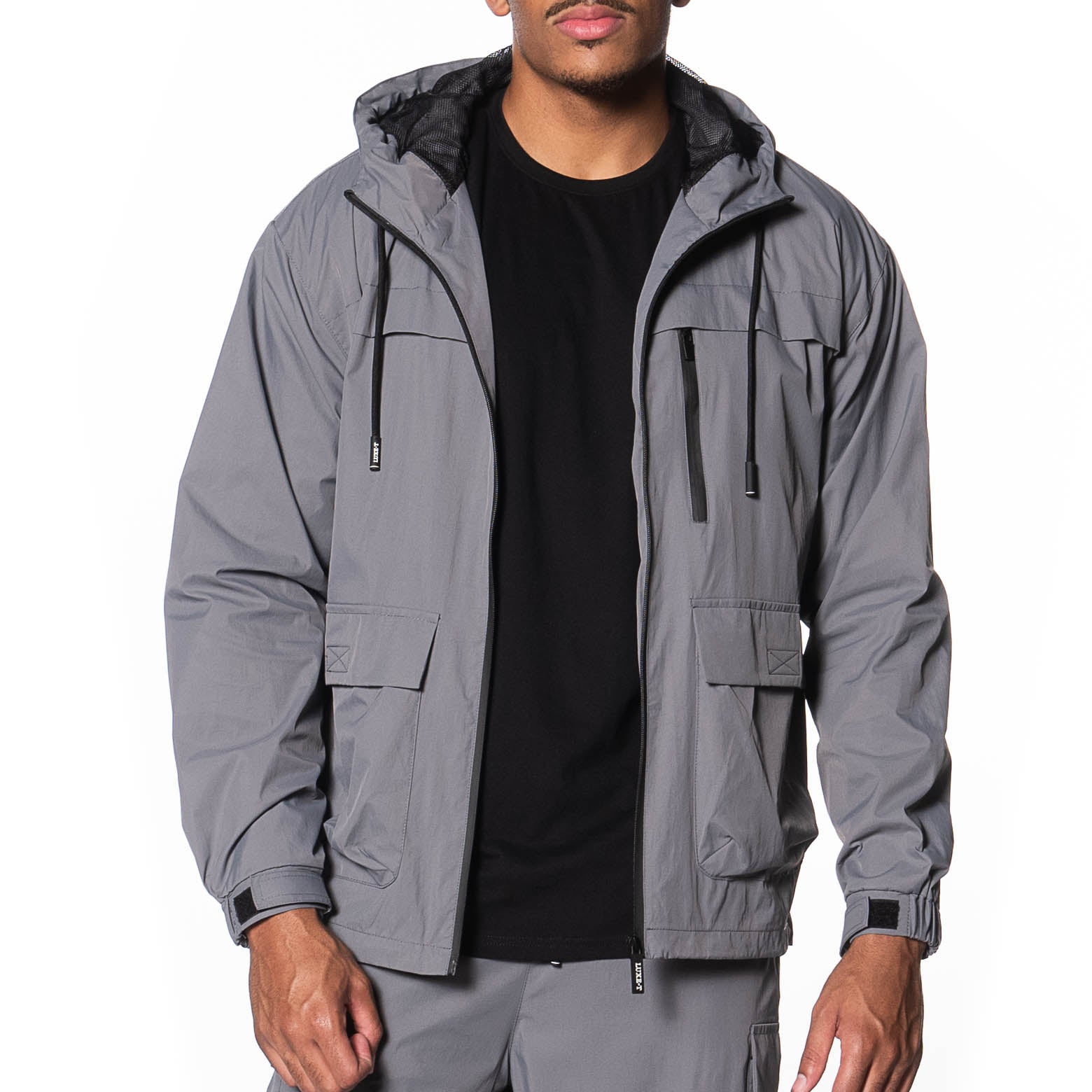 Full Zip Nylon Hooded Jacket