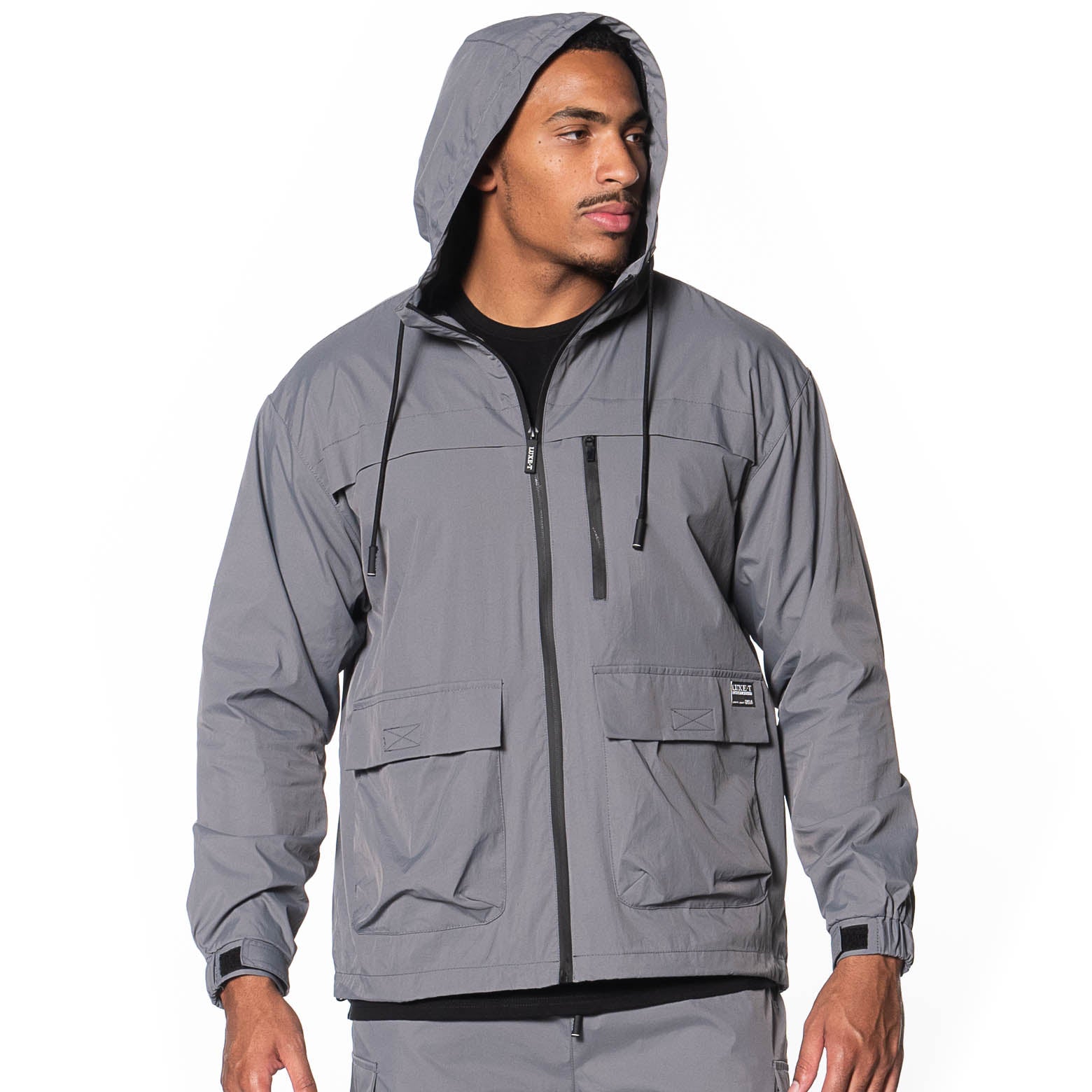 Full Zip Nylon Hooded Jacket