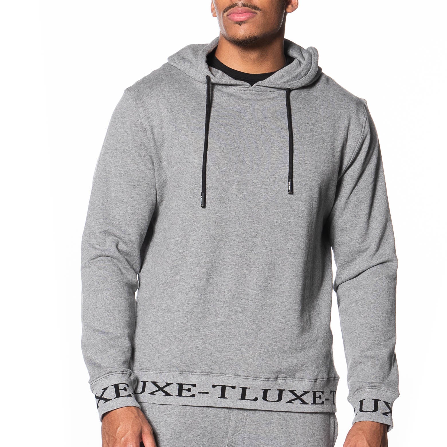 Logo Rib French Terry Pullover Hoodie