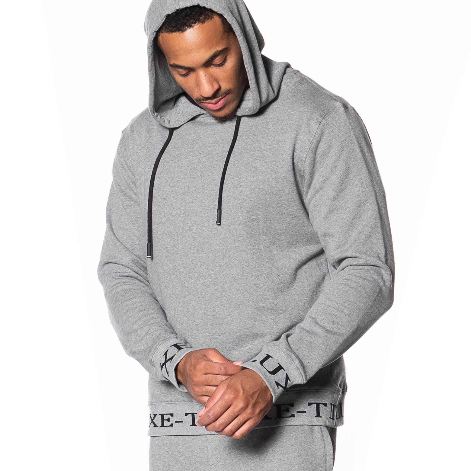 Logo Rib French Terry Pullover Hoodie