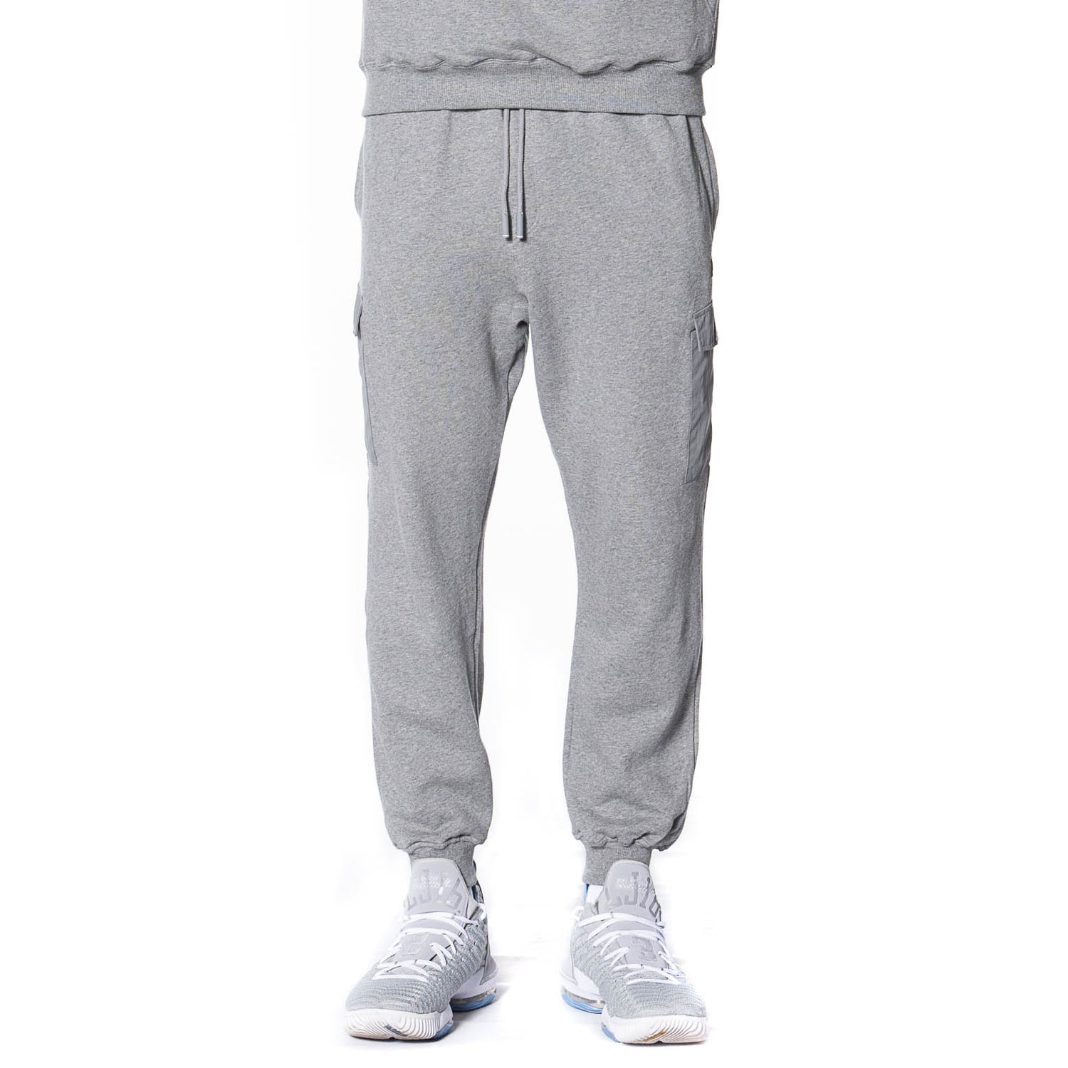 Drawstring French Terry Joggers – Front Pockets, 57% Cotton Blend, 26-Inch Inseam
