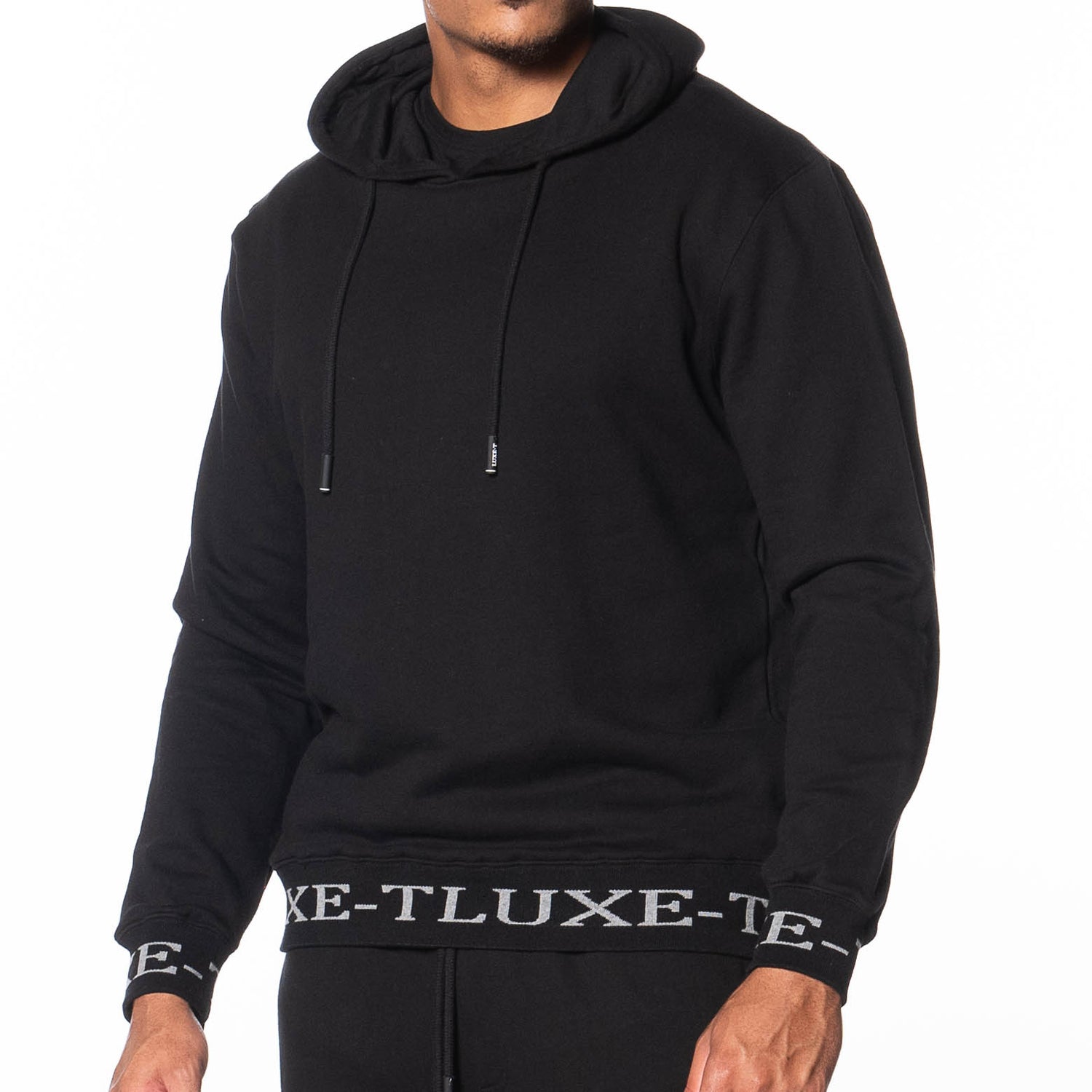 Logo Rib French Terry Pullover Hoodie