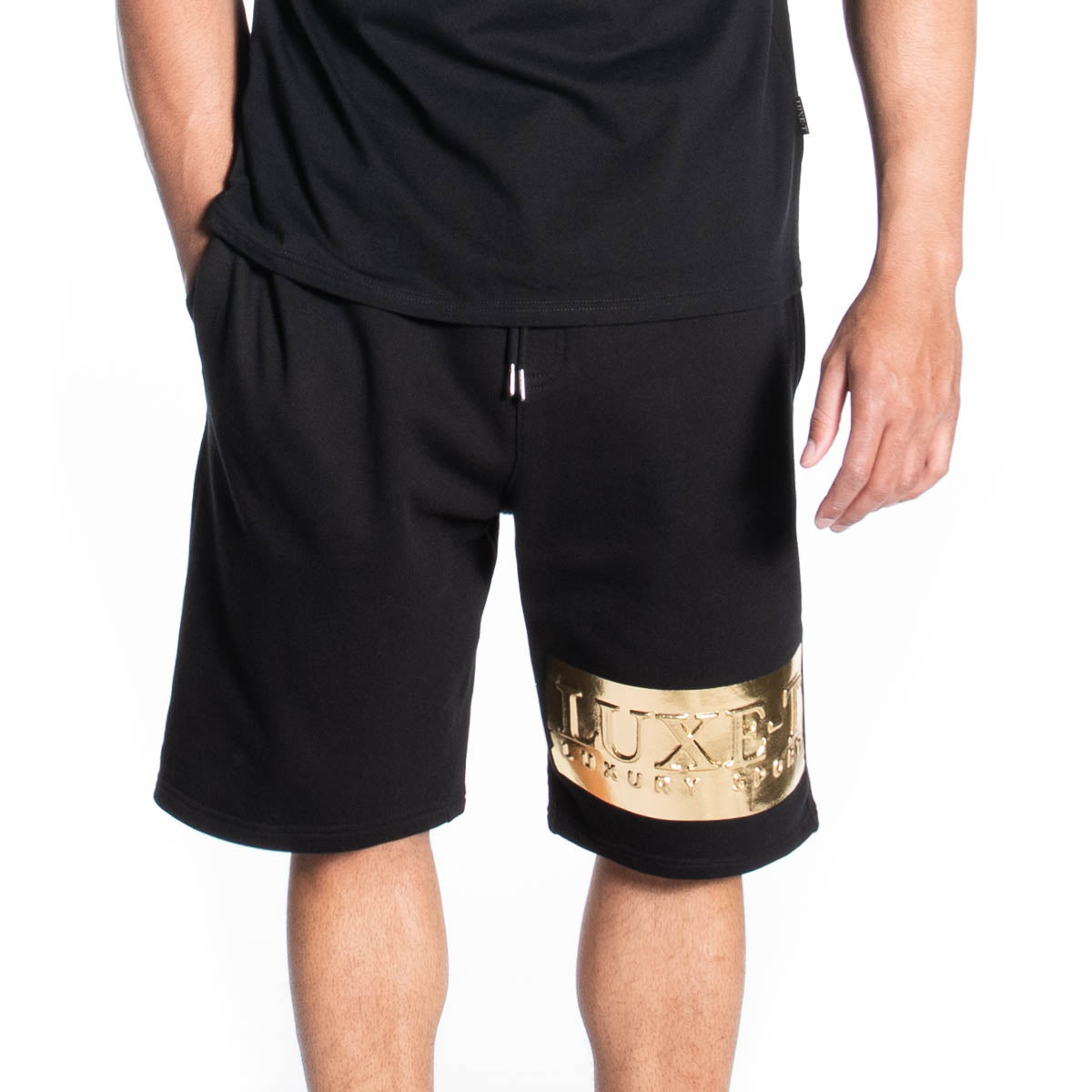 Embossed Print French Terry Shorts