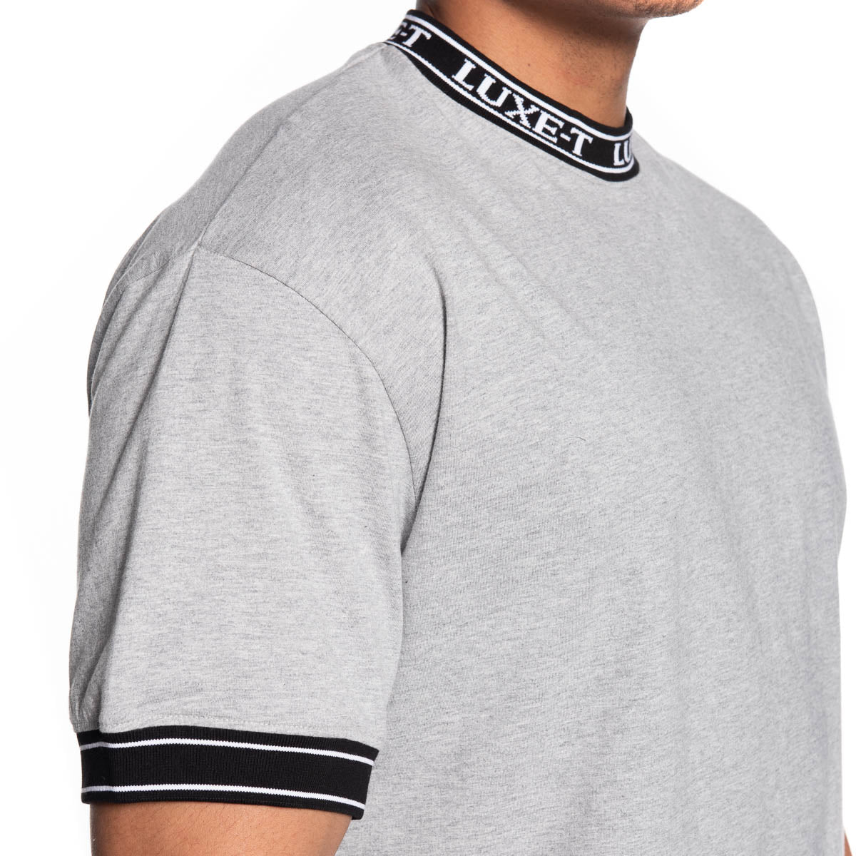 Logo Collar with Striped Cuff T-shirt