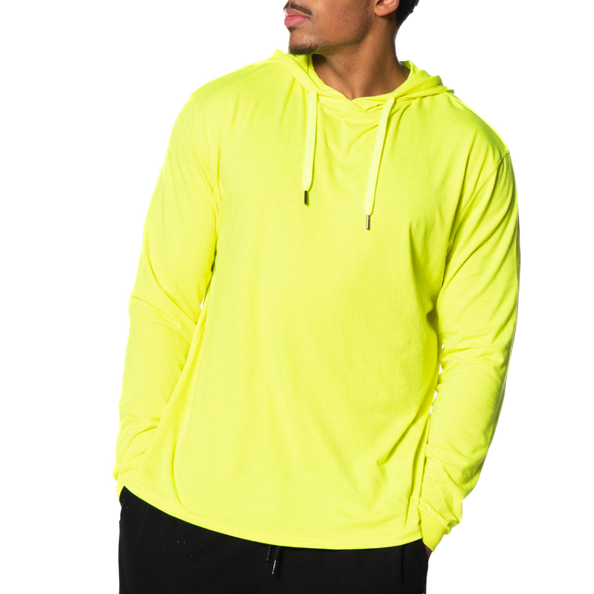 Men's Basic Classic Fit Long Sleeve Hooded T-Shirt